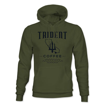 California Outline Green Sweatshirt - Trident Coffee Roasters, LLC